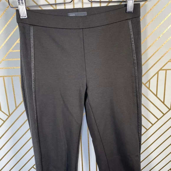 Vince Gray Leather Piped Legging Joggers - Picture 4 of 10